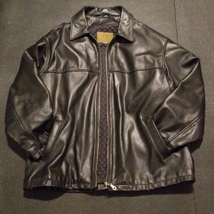 Mens genuine leather esprit sport black jacket